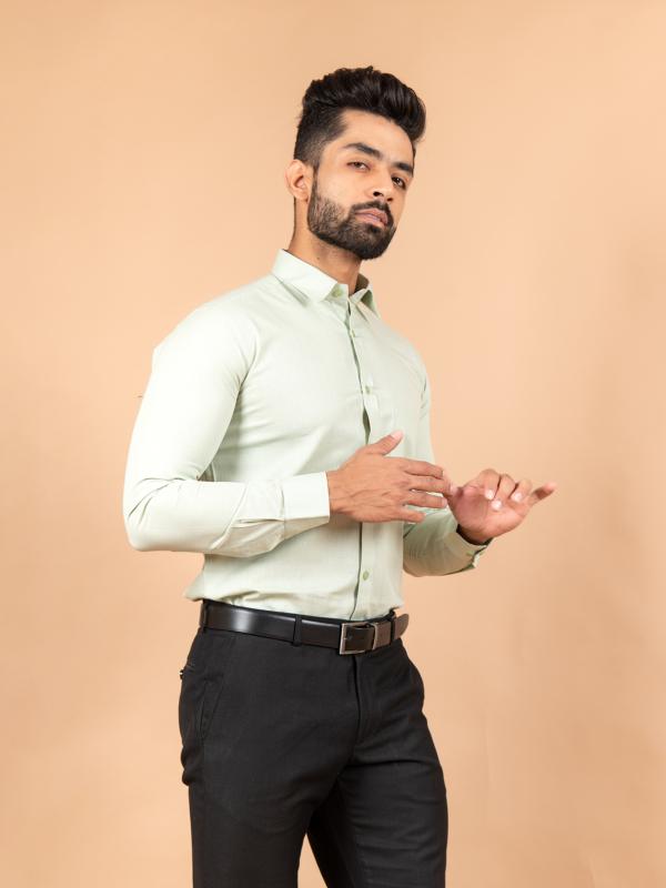 Tistabene Premium Men's Light Green Linen Shirt JioMart