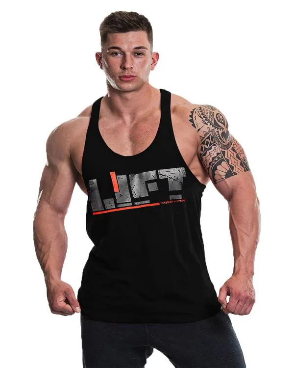 THE BLAZZE Men's Black Cotton Tank Tops Muscle Gym Bodybuilding Vest ...
