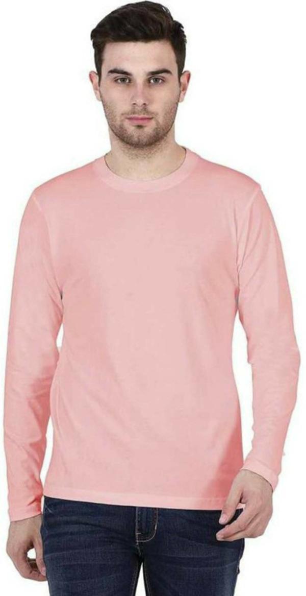 ZIMANTE Men Pink Solid Cotton Blend T Shirt JioMart