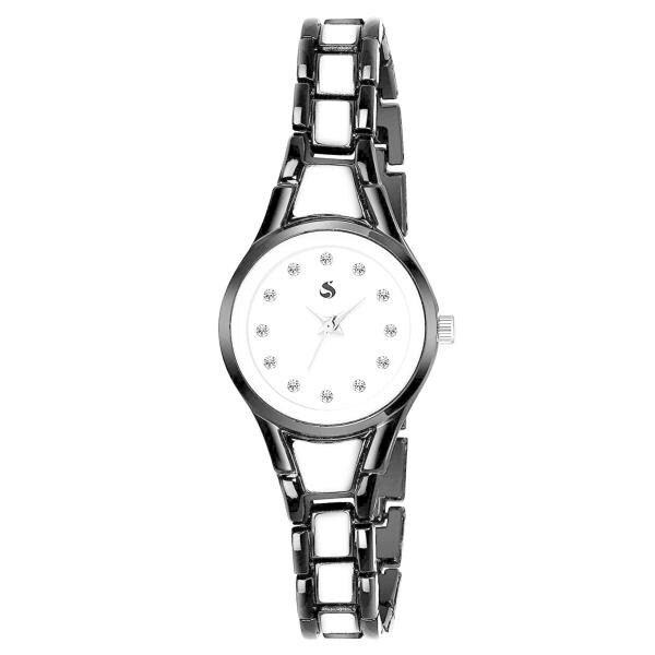The Shopoholic Analog White Dial Black Strap Watch For Women JioMart