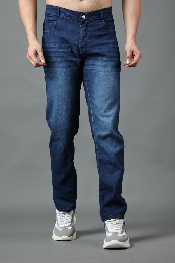EditLook Men's Dark Blue Wash Blended Denim Slim Fit Jeans JioMart