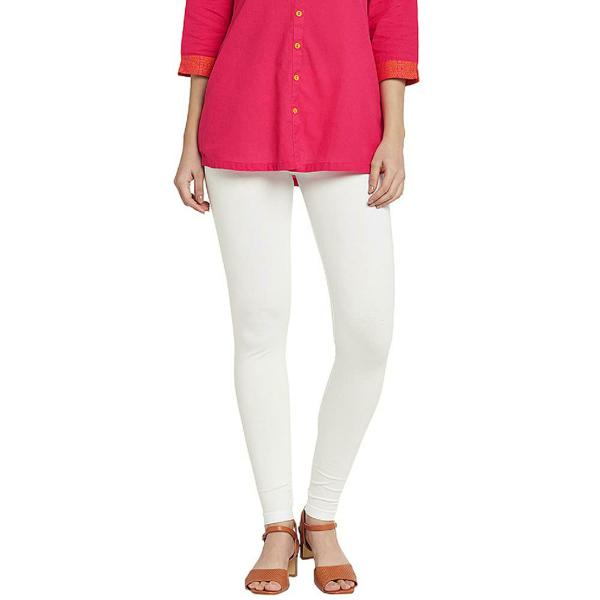 Go Colors Women White Solid Stretch Leggings JioMart