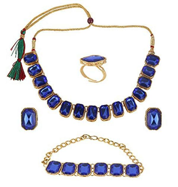 CATALYST GoldPlated Metal Jewellery Set (Blue) JioMart