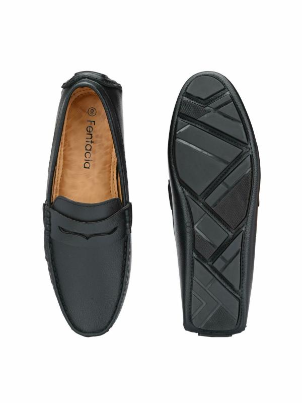 Fentacia Men Black Penny Loafers JioMart