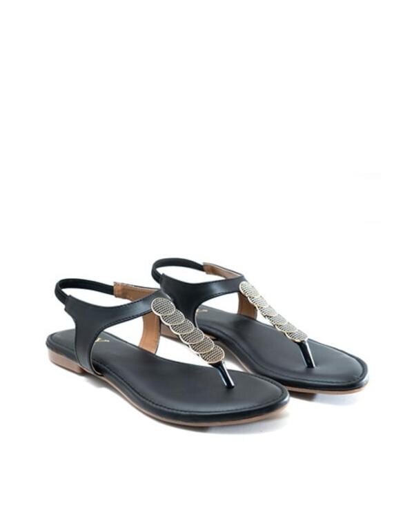Joytouch Women Flat Sandals (Black) JioMart
