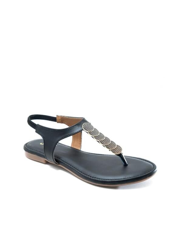 Joytouch Women Flat Sandals (Black) JioMart