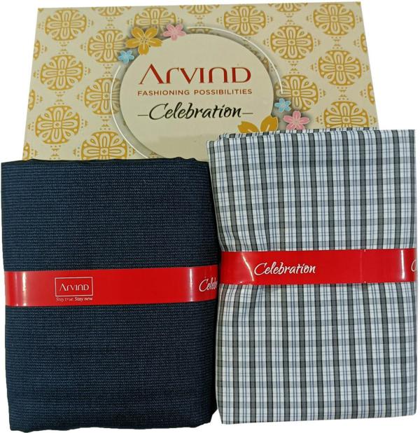 Arvind Men Multicolor Checkered Cotton Shirt And Trouser Fabric JioMart