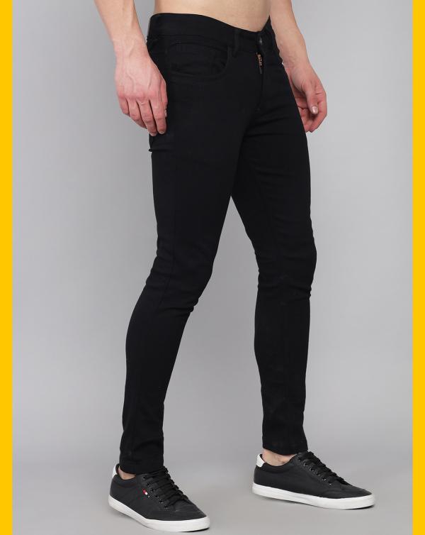 PODGE Men's Slim Fit Black Jeans JioMart