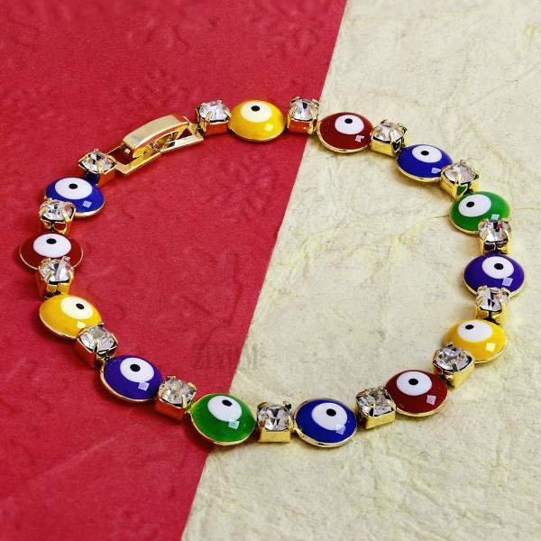 Zivom Turkish Evil Eye Nazariya Multi Colour 18K Gold Bracelet For Women JioMart