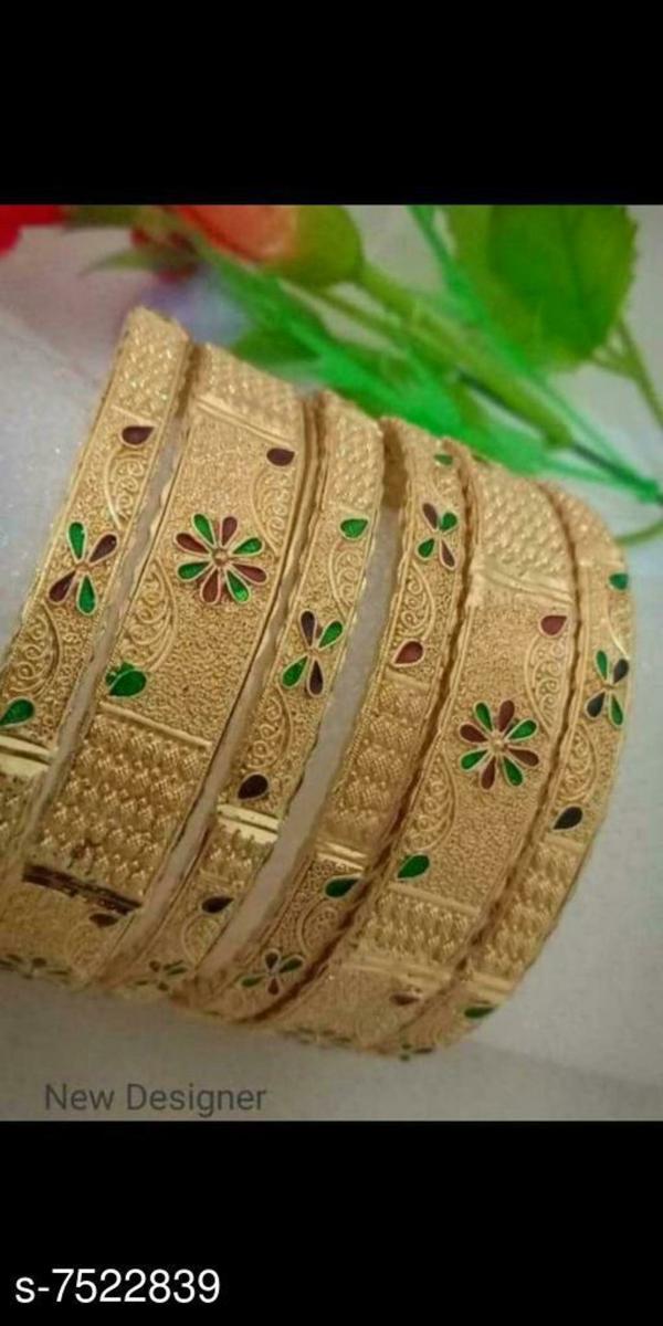 MISHWA Gold, GoldPlated Brass Bangle for Women (Pack of 6) JioMart