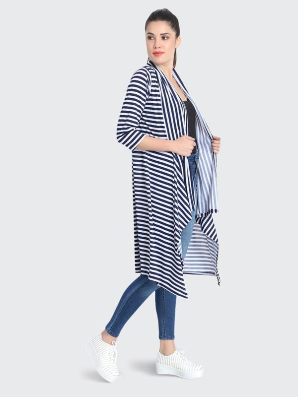 BuyNewTrend Women Navy Hosiery Long Shrug JioMart