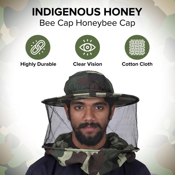 TURRITOPSIS Bee Cap Honeybee Army Green Cap Bee Veil for The Protection