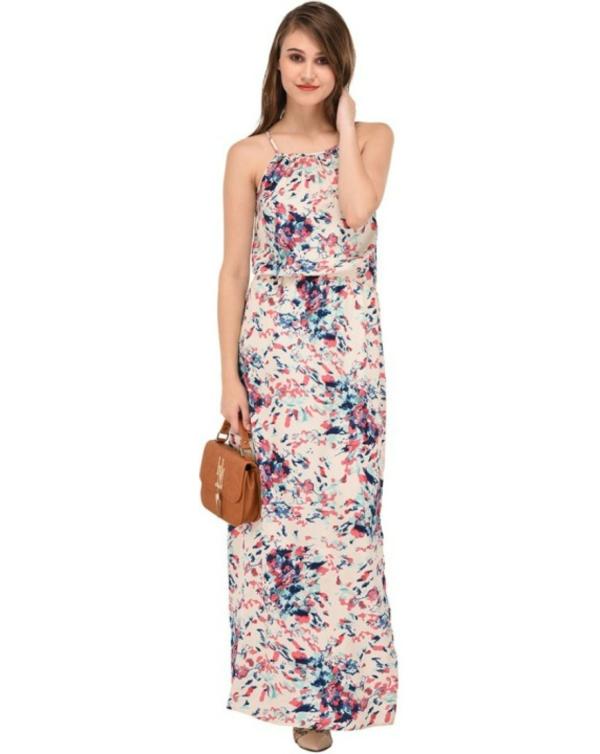 PURYS Women Multicolor Floral Print Cotton Blend Dress JioMart