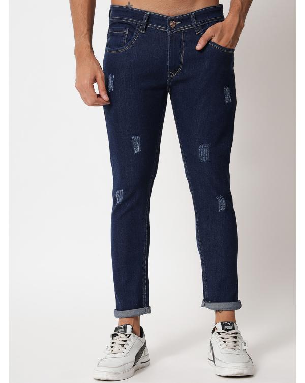 PODGE Men's Slim Fit Dark Blue Jeans JioMart