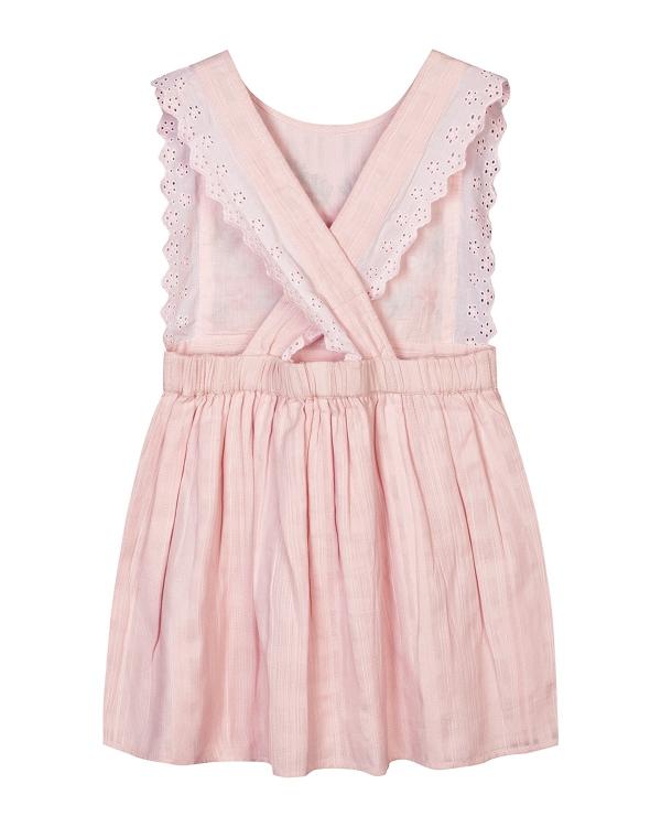 Budding Bees Girls Pink Embroidered Dress JioMart