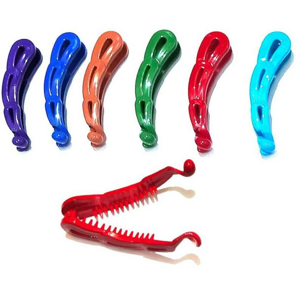 Yogillion Multicolor Plastic Banana Hair Clips for Women and Girlss
