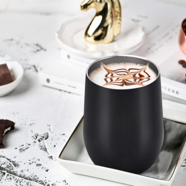 Giftana Black Stainless Steel Insulated Vacuum Double Wall Tumbler With Lid For Cold Hot Drinks