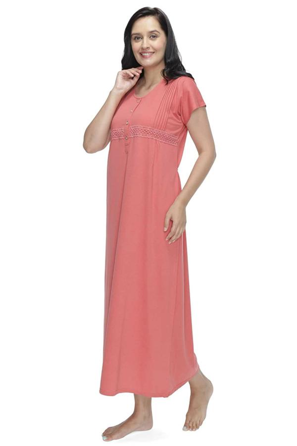 French Lime Women Peach Cotton Nighties JioMart