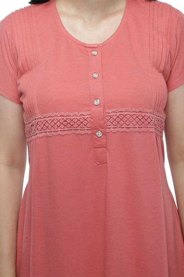 French Lime Women Peach Cotton Nighties JioMart