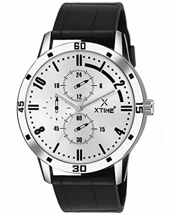 XTIME Analog Silver Dial Black Strap Watch for Men & Boys JioMart