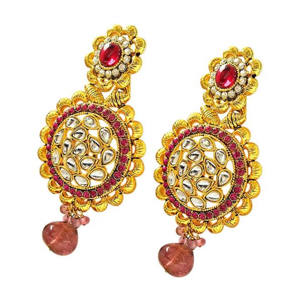 Surat Diamond Jewellery Beautiful Pink & White Coloured Stone & Gold