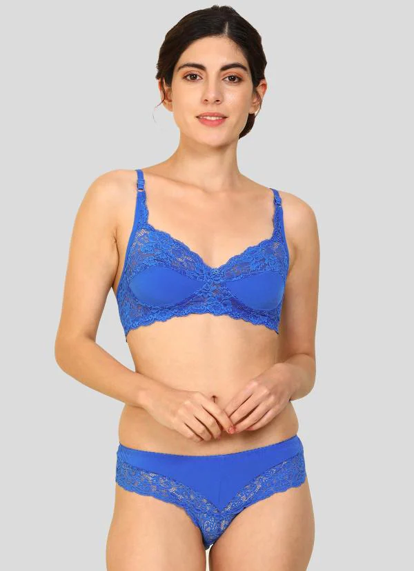 Women Cotton Bra Panty Set for Lingerie Set ( Pack of 1 ) ( Color