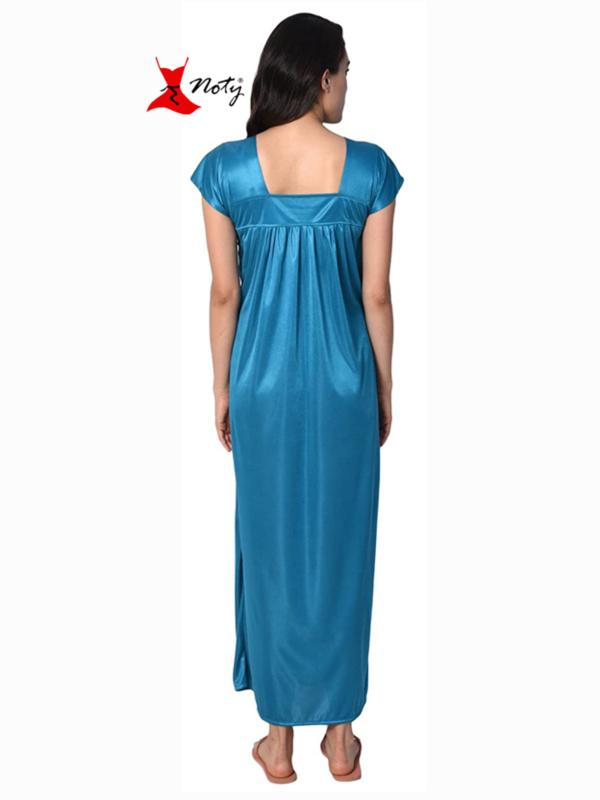 Noty Women's Nighty/Maxi/Gown/Nightdress/Nightwear Satin Fabric