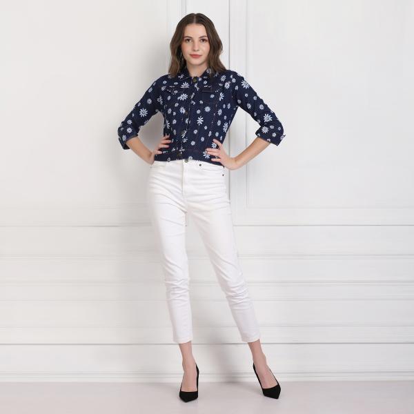 BuyNewTrend Women Dark Blue Denim Jacket JioMart