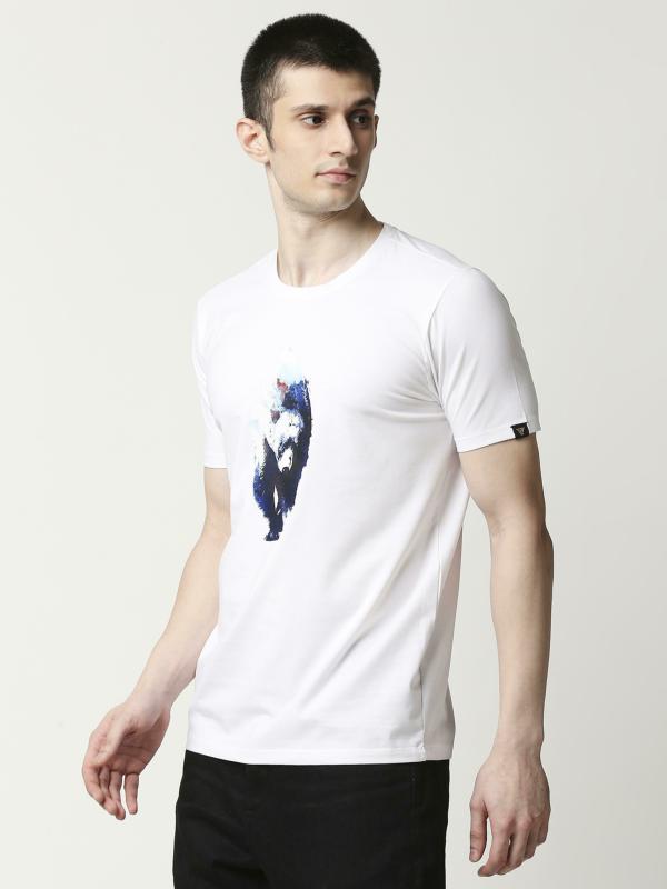 RAGWAY Men White Cotton Graphic TShirts ( L ) JioMart