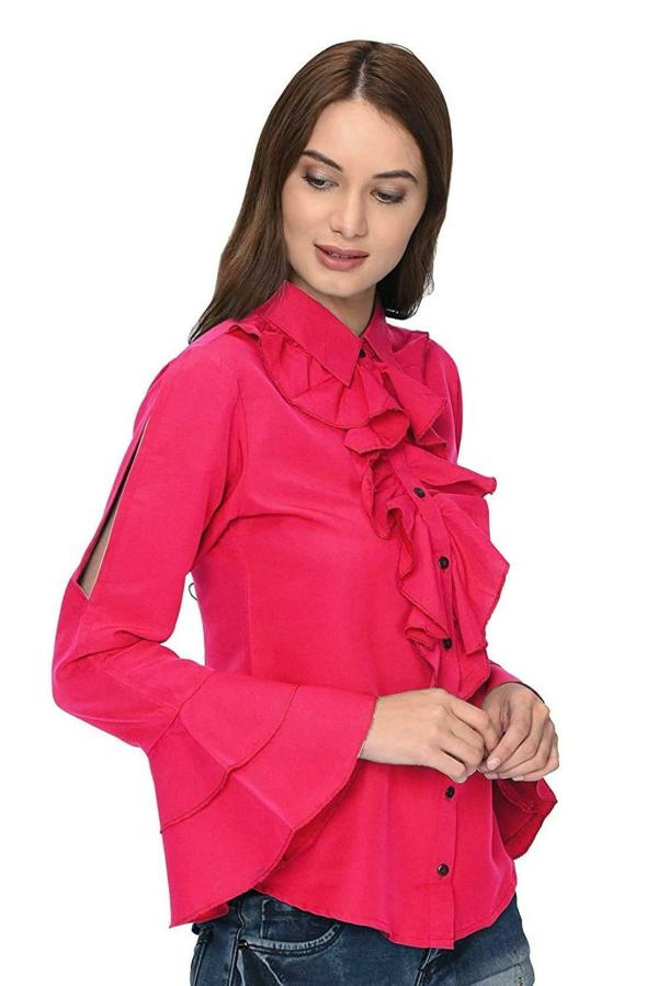 Thisbe Women Pink Polyester Formal Shirt (XL) JioMart