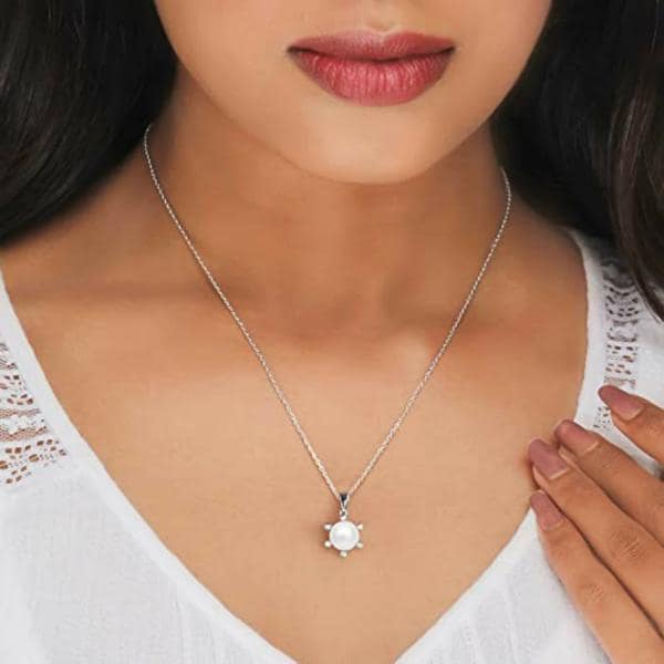 Giva Sterling Silver Sunny Pearl Pendant With Chain For Women JioMart