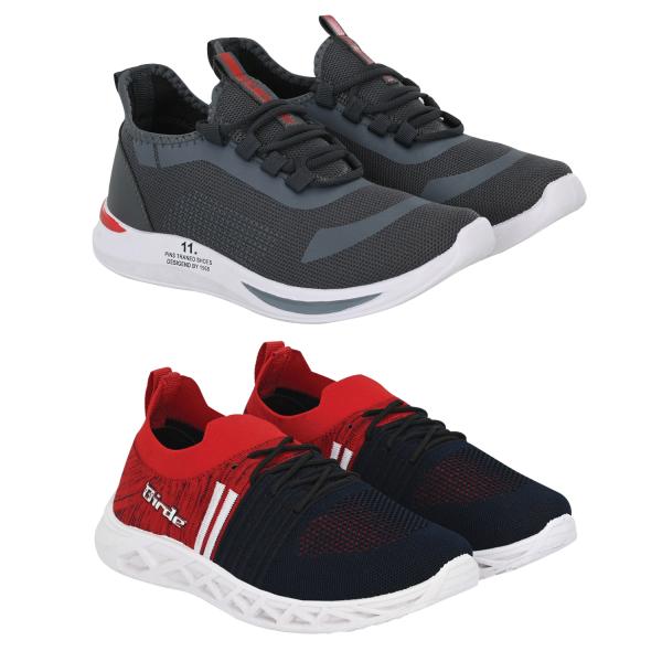 Birde Men's Sport Shoes Combo of 2 (Grey, Navy) JioMart