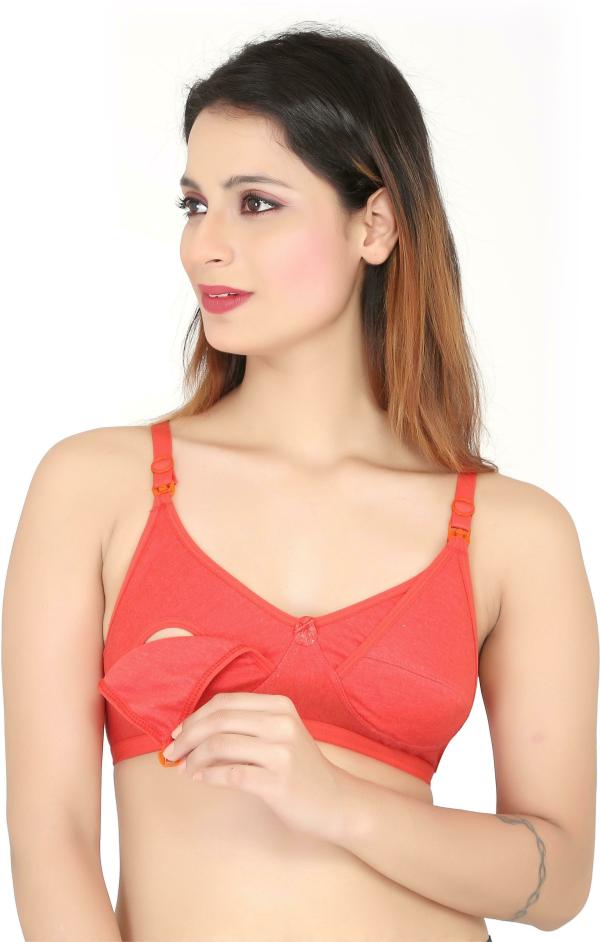 Swangiya Women red Maternity Non Padded Hosiery Bra Pack Of 1Bras