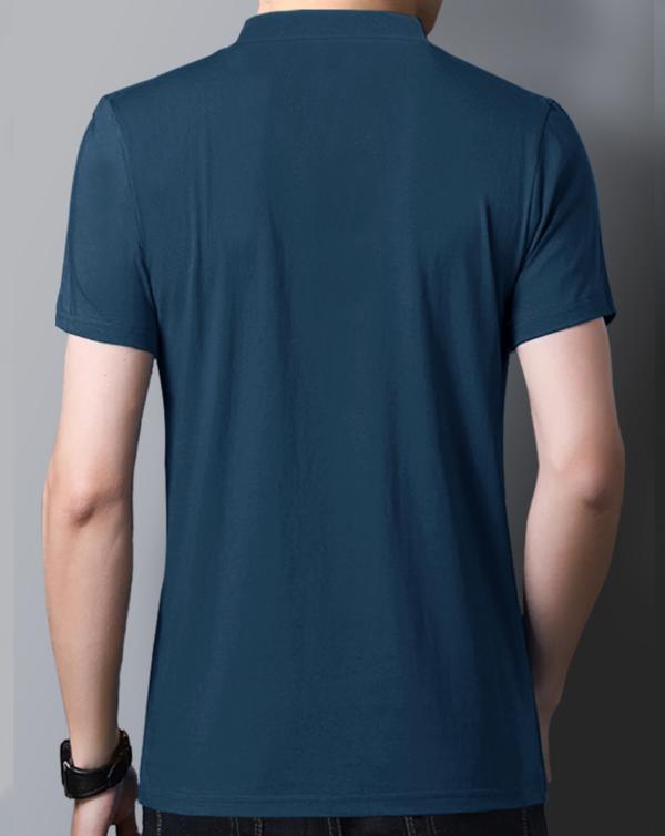 EYEBOGLER Men's Polo Neck Regular Fit Half Sleeves Colorblocked Teal T