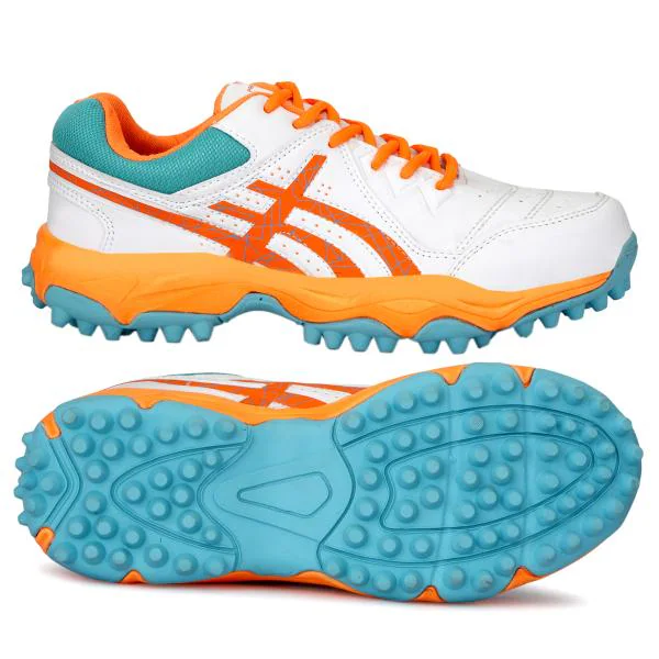 PRO KVH Men's Rubber Spike Cricket Shoes (Orange) JioMart