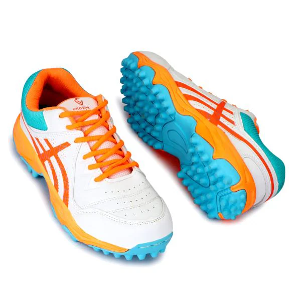 PRO KVH Men's Rubber Spike Cricket Shoes (Orange) JioMart