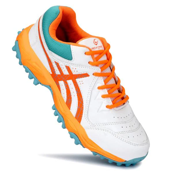 PRO KVH Men's Rubber Spike Cricket Shoes (Orange) JioMart