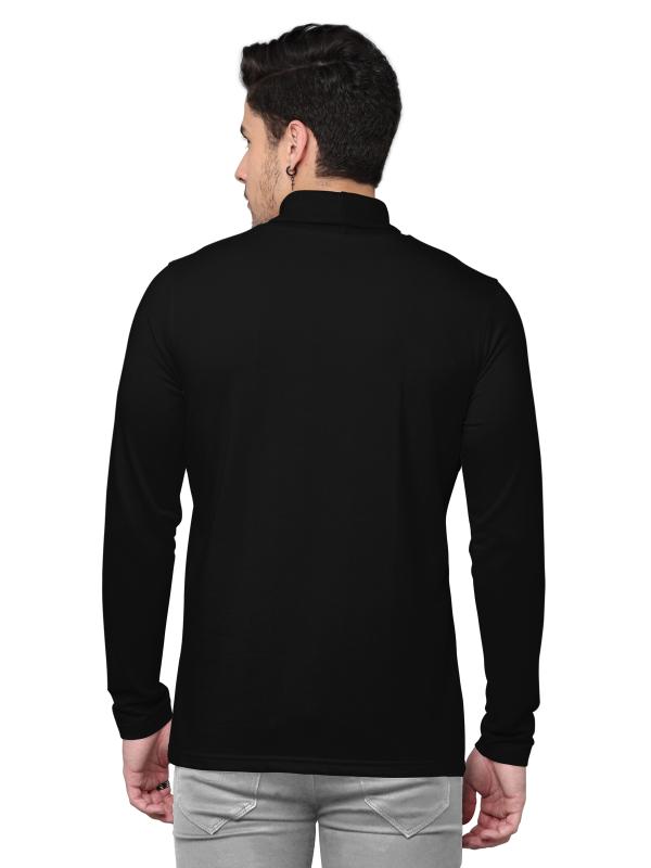 BULLMER Black Solid Full sleeve Single High Neck Tshirt For Men JioMart