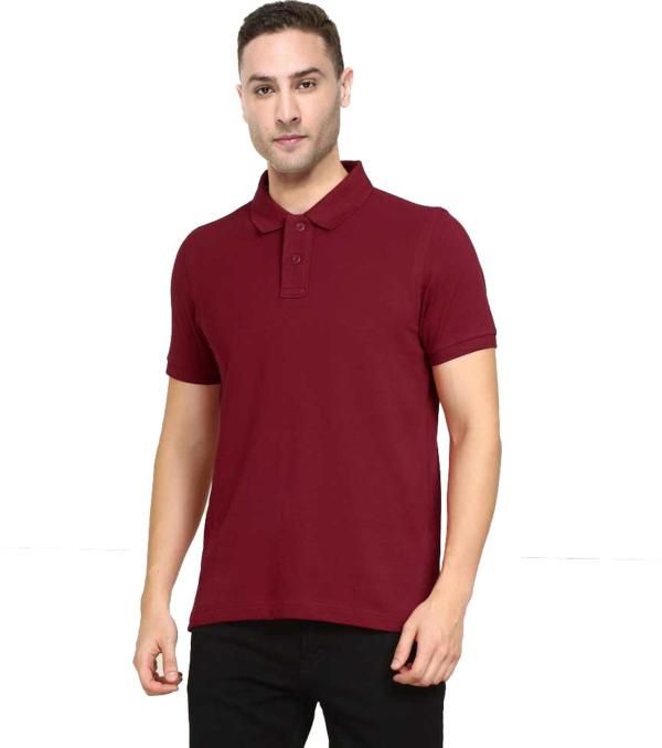 Brinley Men Maroon Solid Pure Cotton Polo Tshirt Size XS JioMart