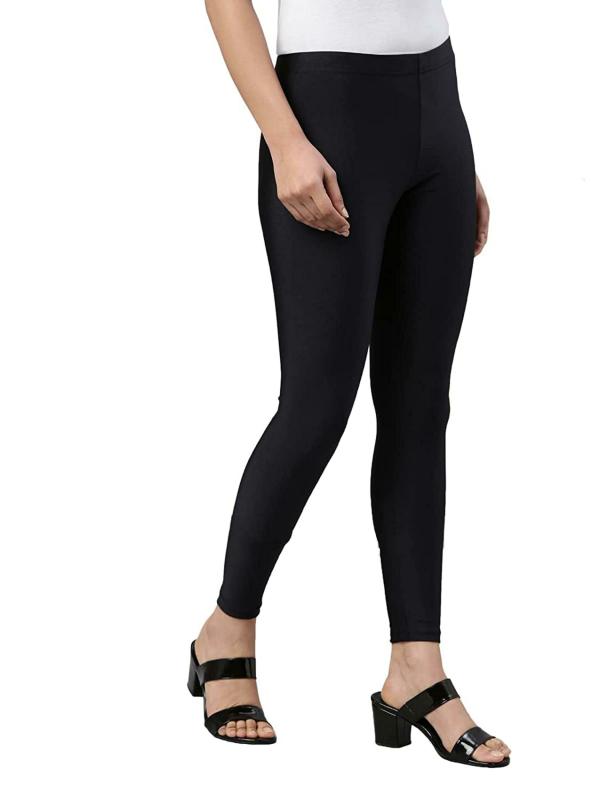 Go Colors Women Black Solid Stretch Leggings JioMart