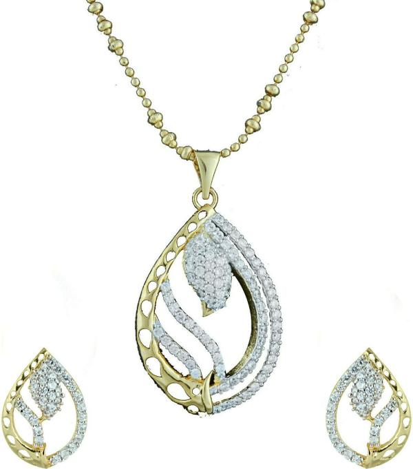 Mahi Women Gold Plated Alloy Jewellery Set (White) JioMart