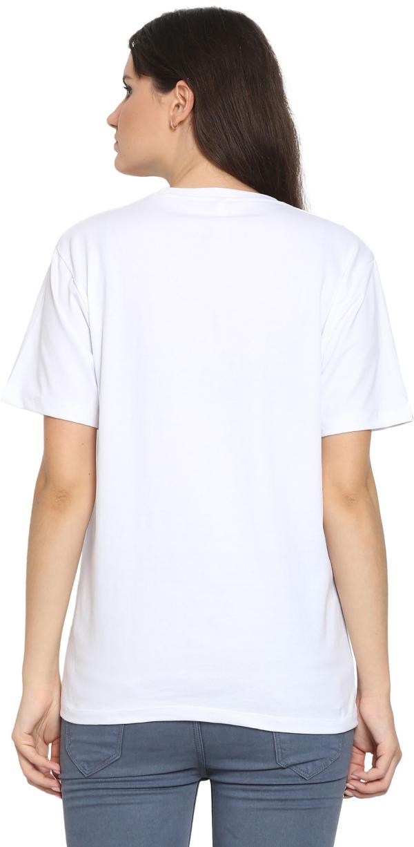 YouthPoi Women White Solid Pure Cotton Round Neck Tshirts JioMart