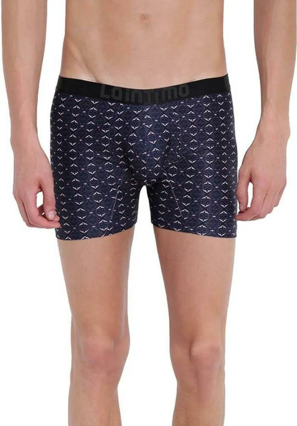 La inTimo Blue Printed Lycra Blend Trunk - JioMart