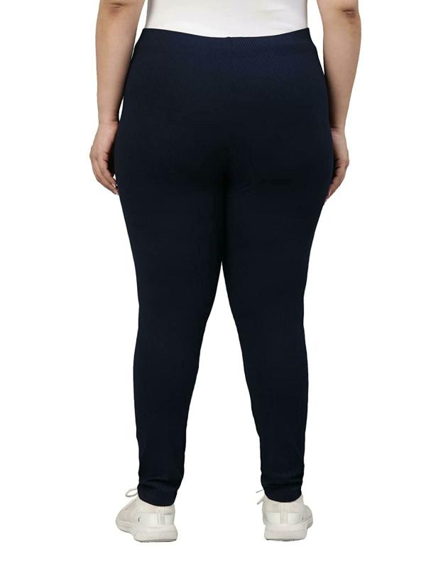 Go Colors Women Navy Solid Stretch Leggings JioMart