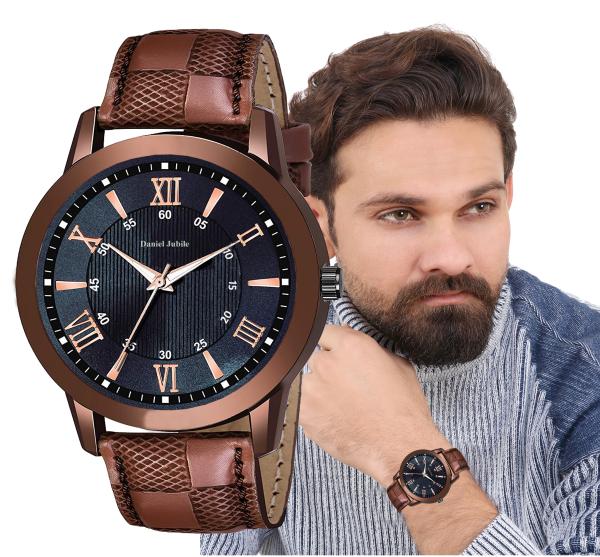 Daniel Jubile Analog Black Dial Brown Leather Strap Watch For Men JioMart