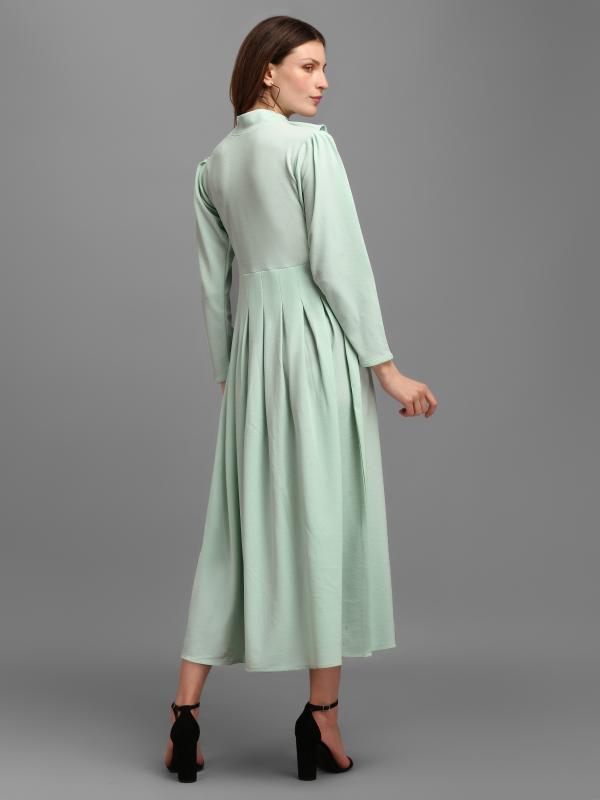 Purvaja Women Tea Green Color Empire Waist Western Dress JioMart
