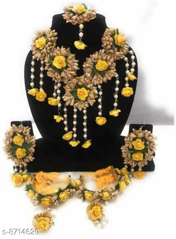 QUVYARTS Handmade Artificial Flower Jewellery Set For Women JioMart