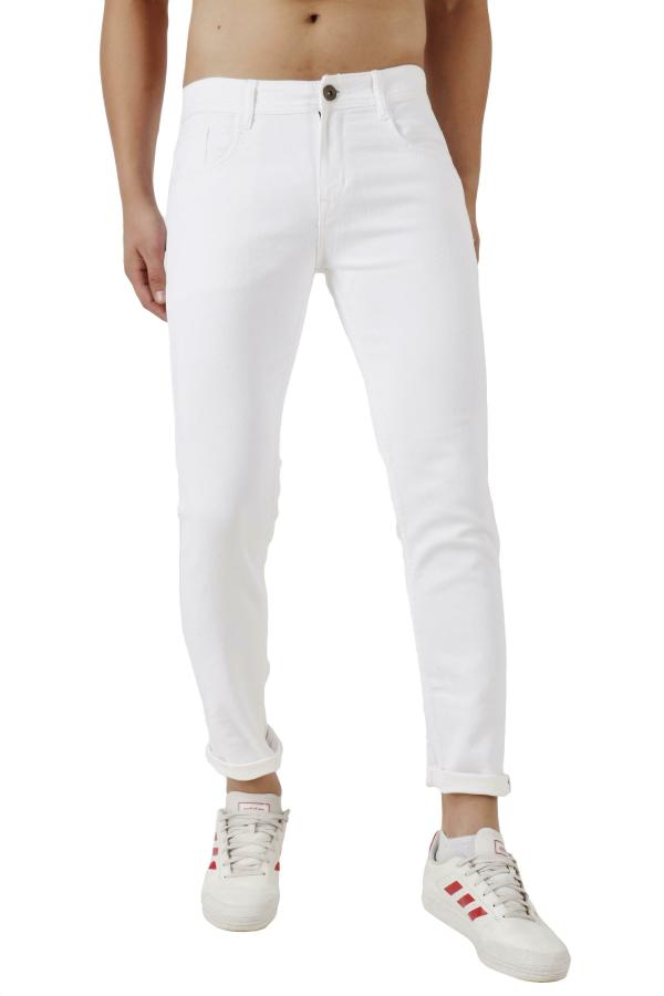 EditLook Men's White Blended Denim Slim Fit Jeans JioMart
