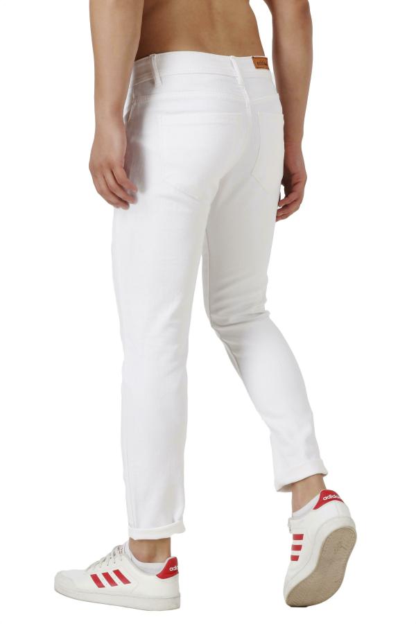 EditLook Men's White Blended Denim Slim Fit Jeans JioMart