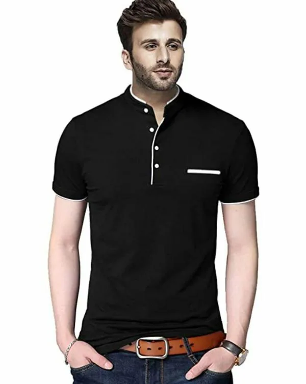 Ytrick Men Mandarin Collar Tshirt JioMart